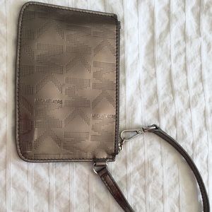 Michael Kors metallic wristlet